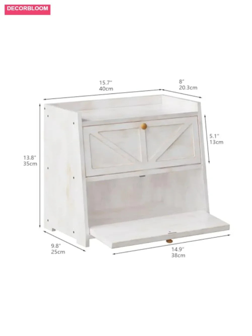 Rustic Bamboo Bread Box Vintage Double Layer Kitchen Counter Storage